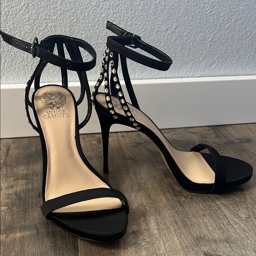 Vince Camuto Black Stiletto Heels with Ankle Strap